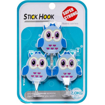 Гачки Набір 3шт самоклеючі Сова 6см 9542 Гачки Набір 3шт самоклеючі Сова 6см 9542