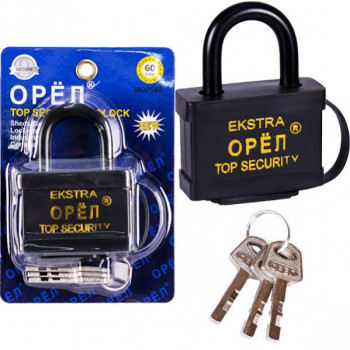 Замок 60 мм навісний TLAN/ОРЕЛ з гумовою кришкою (12шт/уп) Х2-83 0328 Замок 60 мм навісний TLAN/ОРЕЛ з гумовою кришкою (12шт/уп) Х2-83 0328