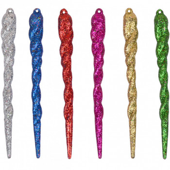 Новорічна іграшка Бурулька (6шт) ціна за уп. KY18G341 Новорічна іграшка Бурулька (6шт) ціна за уп. KY18G341