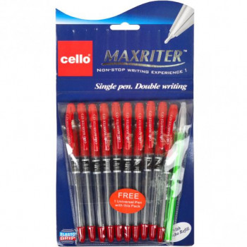 Ручка масляна Maxriter Cello червона (10 шт+1) 100 шт/ящ ціна за шт.