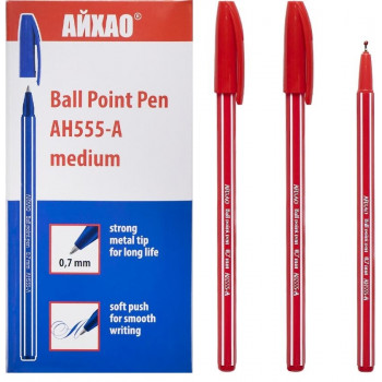Ручка 555 масляна Червона (50 шт/уп) ціна за шт.