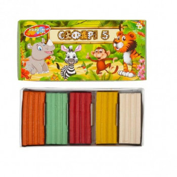 Пластилін Колорит 5 кол.110гр м'який з церезіном Сафарі/Тетрада 2385/0311 Пластилін Колорит 5 кол.110гр м'який з церезіном Сафарі/Тетрада 2385/0311