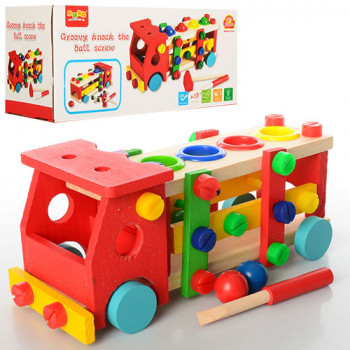 Дерев'яна гра Стукалка M 00727 машинка-конструктор Дерев'яна гра Стукалка M 00727 машинка-конструктор