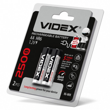 Акумулятор VIDEX HR6/AA 2500mAh 1.2V 2шт/пл (20шт/уп) 291802