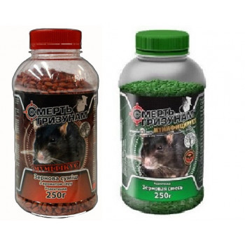 Крисине зерно 250гр Смерть гризунам в банці зелене/червоне (50шт/ящ) 0153 Крисине зерно 250гр Смерть гризунам в банці зелене/червоне (50шт/ящ) 0153