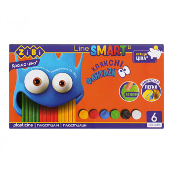 Пластилін Zibi Smart 6 кол.120гр 6221 Пластилін Zibi Smart 6 кол.120гр 6221