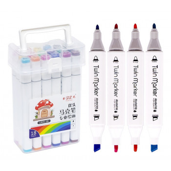 Набір скетч-маркерів 18 кольорів в пластиковому боксі