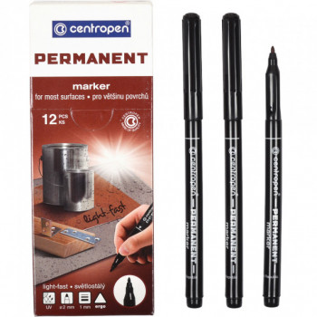Маркер Centropen чорний, перманент.(12шт/уп) 2536/6291 Маркер Centropen чорний, перманент.(12шт/уп) 2536/6291
