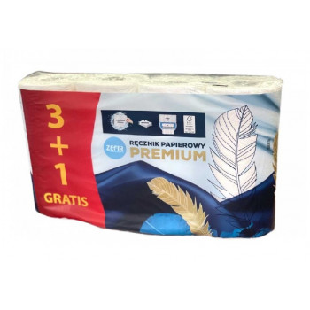 Рушник паперовий ZEFIR PREMIUM 3+1 3-х шар.(4шт/уп) Рушник паперовий ZEFIR PREMIUM 3+1 3-х шар.(4шт/уп)