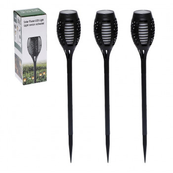 Садовий ліхтар-факел на сонячній батареї пластик 40см 6017 (6 шт/уп) ціна за шт. Садовий ліхтар-факел на сонячній батареї пластик 40см 6017 (6 шт/уп) ціна за шт.