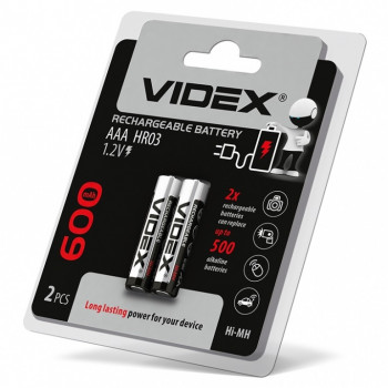 Акумулятор VIDEX HR03/AAA 600mAh 1.2V 2шт/пл (20шт/уп) 291826