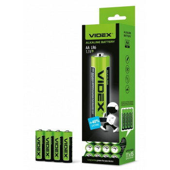 Батарейки VIDEX лужні LR06/AA 4шт/сп (60 шт/уп/720шт/ящ) 007005 Батарейки VIDEX лужні LR06/AA 4шт/сп (60 шт/уп/720шт/ящ) 007005