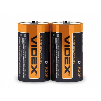 Батарейки VIDEX сольові R20/D 2 шт/уп (24шт/уп) 290409