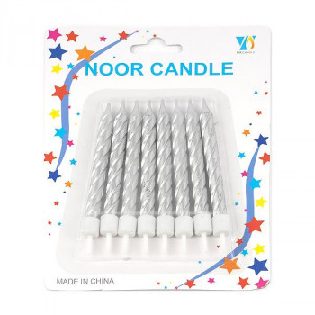 Свічка для торта Срібло спіраль 8772 Свічка для торта Срібло спіраль 8772