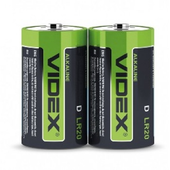 Батарейки VIDEX лужні LR20/D 2 шт/пл SHIRINK 290980 VIDEX