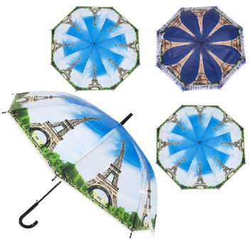 Парасолька напіватомат тростина жіноча Міста X2111 (8 спиць) Парасолька напіватомат тростина жіноча Міста X2111 (8 спиць)