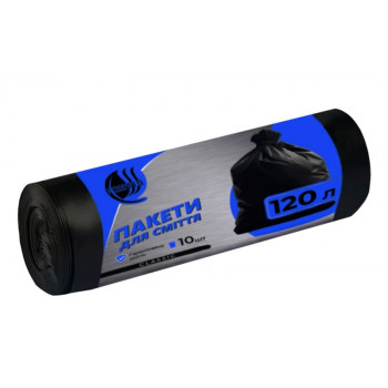 Пакети для сміття FORTIS чорні CLASSIC 120л (10) 70*105см 20 мкм (30 рулонів/міш) 0056 Пакети для сміття FORTIS чорні CLASSIC 120л (10) 70*105см 20 мкм (30 рулонів/міш) 0056