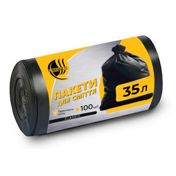 Пакети для сміття FORTIS чорні CLASSIC 35л (100) 45*55см 8 мкм