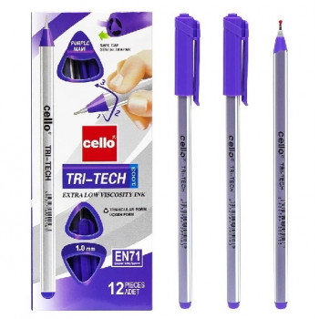 Ручка маслянаTRI-TECH Cello CL1003-12 фіолетова (12 шт/уп) ціна за шт.