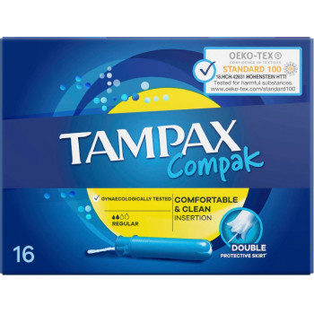 Тампони TAMPAX Compak 2кап.з аплікатором звичайні Duo (16 шт) 2787/219538/8509