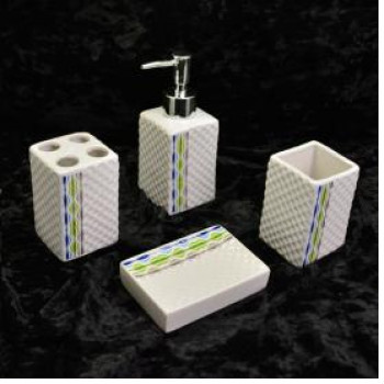 Набір для ванної Rhombus 4пр/наб 22*19*6.7см WW00764 (24наб) Набір для ванної Rhombus 4пр/наб 22*19*6.7см WW00764 (24наб)