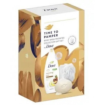 Набір подарунковий Dove TIME TO PAMPER оранжевий/зелений (крем-мило 90гр+гель для душу 250мл)
