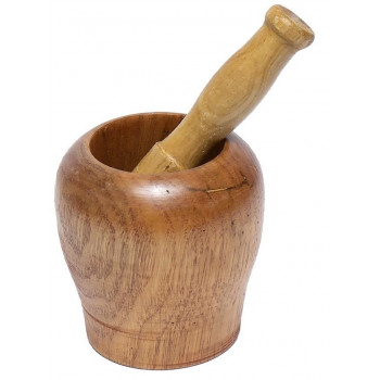 Ступка дерев'яна з маточкою для подрібнення трав,спецій 10*12см ML02 252-68 Ступка дерев'яна з маточкою для подрібнення трав,спецій 10*12см ML02 252-68