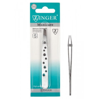 Пінцет скошений Zingko Classic сталь,з дірочками 9,5см (12шт/уп) X1-14 Пінцет скошений Zingko Classic сталь,з дірочками 9,5см (12шт/уп) X1-14