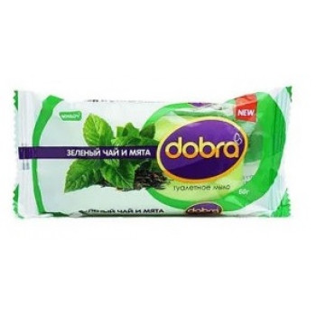 Крем мило DOBRA Зелений чай та м`ята 60 гр (72шт) 1719 Крем мило DOBRA Зелений чай та м`ята 60 гр (72шт) 1719