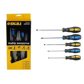 Викрутки набір 5шт CrV 4001101 Викрутки набір 5шт CrV 4001101