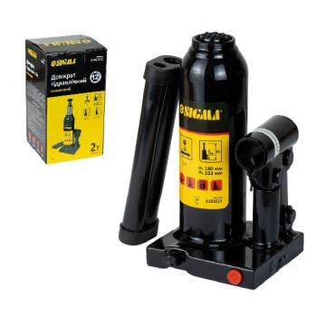 Домкрат гідравлічний пляшковий 2т Н 180-333мм 6101021 Домкрат гідравлічний пляшковий 2т Н 180-333мм 6101021