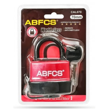 Замок 70 мм навісний R95647-70 (60/6шт) ABFCS з гумовою накладкою Замок 70 мм навісний R95647-70 (60/6шт) ABFCS з гумовою накладкою