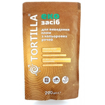 Відбілювач TORTILLA ЕКО 200г для кольорових речей (30/10шт) 0606 Відбілювач TORTILLA ЕКО 200г для кольорових речей (30/10шт) 0606