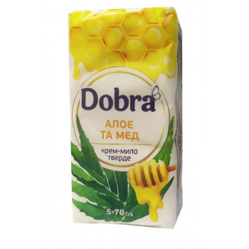 Мило екопак Dobra 5*70гр Алое та мед (25шт/ящ) 9180 Мило екопак Dobra 5*70гр Алое та мед (25шт/ящ) 9180