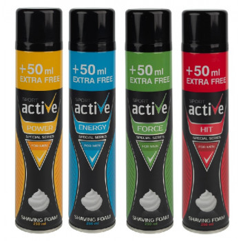 Піна для гоління ACTIVE 250мл+50мл (24шт) 3717/3687/3700/3694/4271 Піна для гоління ACTIVE 250мл+50мл (24шт) 3717/3687/3700/3694/4271