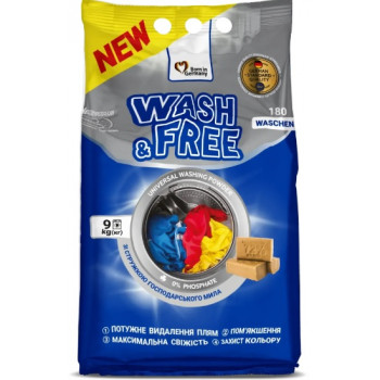 Пральний порошок Wash&Free 9кг універсал 4905 Пральний порошок Wash&Free 9кг універсал 4905