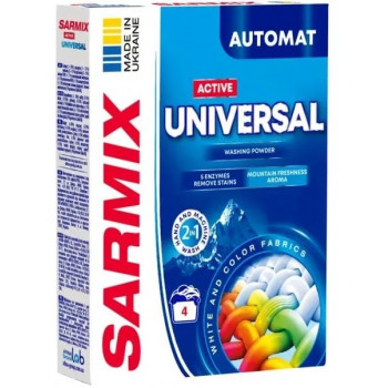 Пральний порошок SARMIX Universal для всіх типів прання 300гр (22шт) 4090 Пральний порошок SARMIX Universal для всіх типів прання 300гр (22шт) 4090