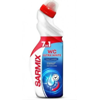 Засіб для чищення сантехніки Sarmix 750 мл Ultra White (18шт) 3871 Засіб для чищення сантехніки Sarmix 750 мл Ultra White (18шт) 3871