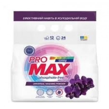 Пральний порошок ProMax безсульфат, ручне та автомат. прання 1,2 кг Universal Black Orchidea 2534 Пральний порошок ProMax безсульфат, ручне та автомат. прання 1,2 кг Universal Black Orchidea 2534