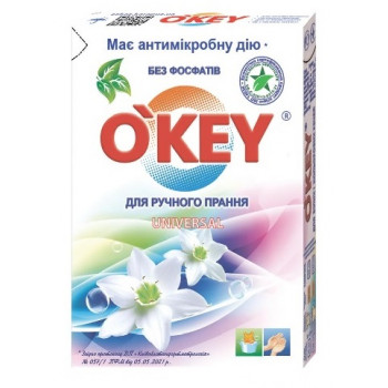 Пральний порошок O`KEY ручне прання 400 гр Universal 1177 Пральний порошок O`KEY ручне прання 400 гр Universal 1177