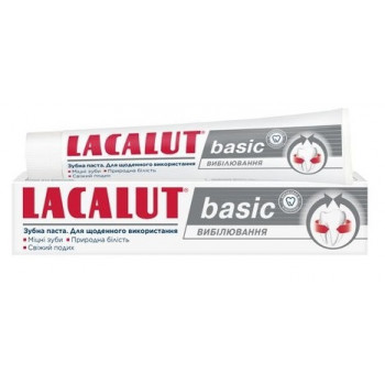 Зубна паста LACALUT basic 75 мл Вибілювання (24шт) 1612 Зубна паста LACALUT basic 75 мл Вибілювання (24шт) 1612