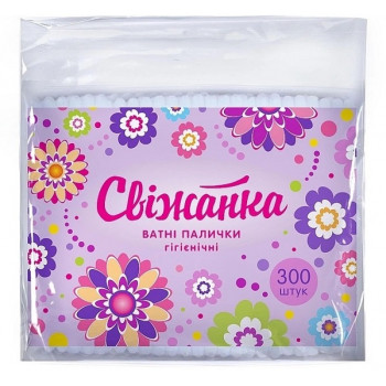 Ватні палички Свіжанка 300шт. п/е уп. 0896 Ватні палички Свіжанка 300шт. п/е уп. 0896